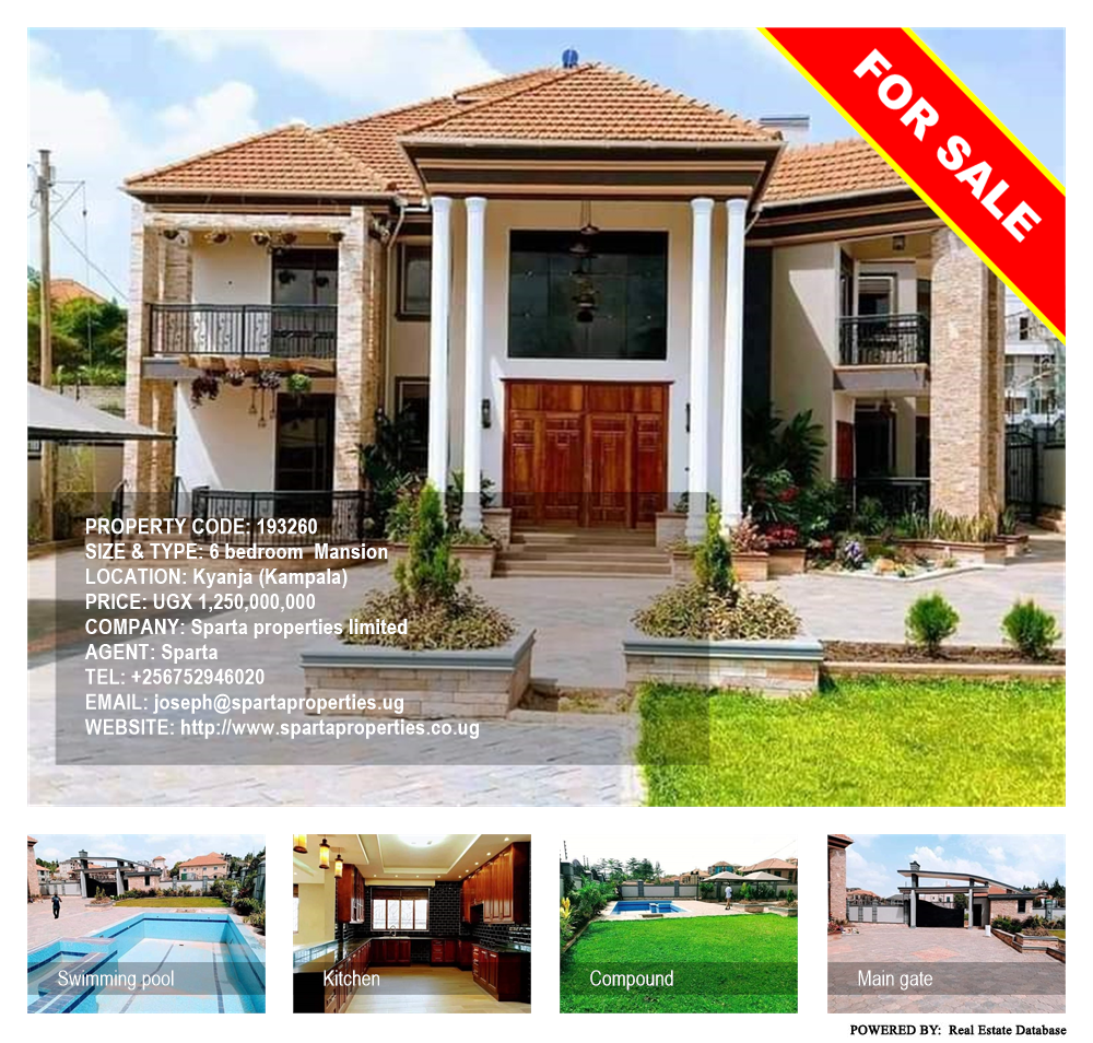 6 bedroom Mansion  for sale in Kyanja Kampala Uganda, code: 193260