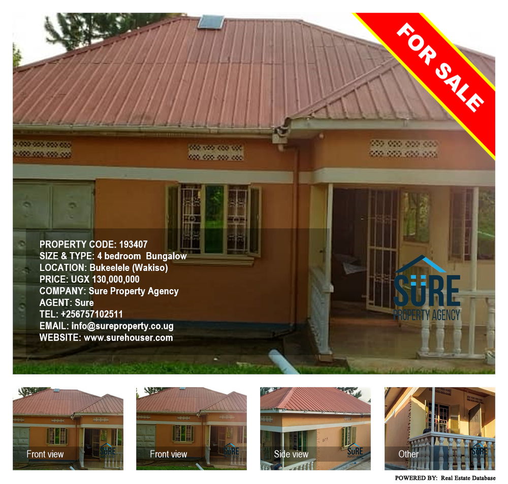 4 bedroom Bungalow  for sale in Bukeelele Wakiso Uganda, code: 193407