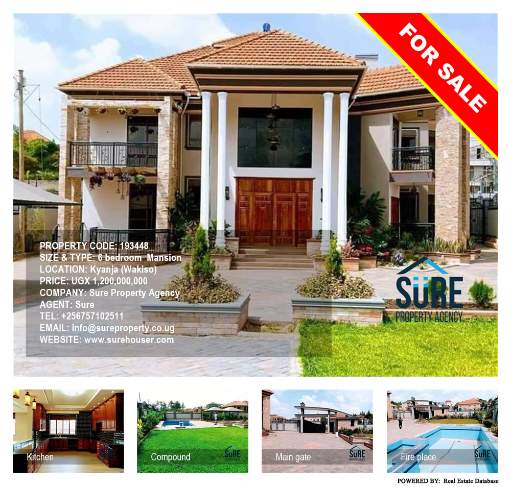 6 bedroom Mansion  for sale in Kyanja Wakiso Uganda, code: 193448