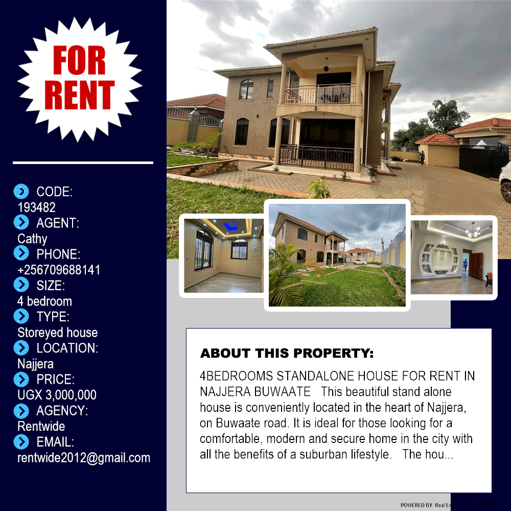 4 bedroom Storeyed house  for rent in Najjera Wakiso Uganda, code: 193482