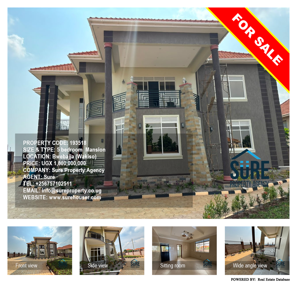 5 bedroom Mansion  for sale in Bwebajja Wakiso Uganda, code: 193518