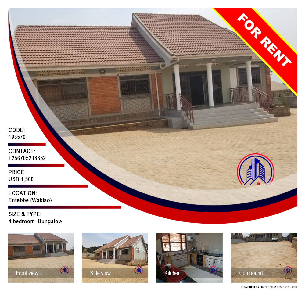 4 bedroom Bungalow  for rent in Entebbe Wakiso Uganda, code: 193570