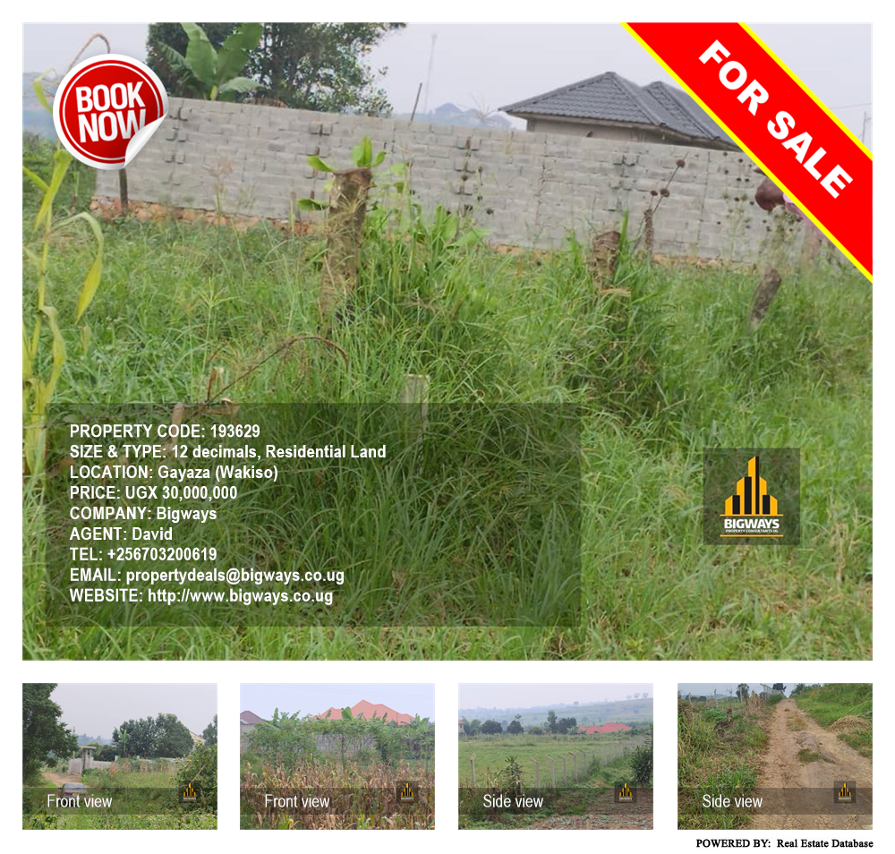 Residential Land  for sale in Gayaza Wakiso Uganda, code: 193629