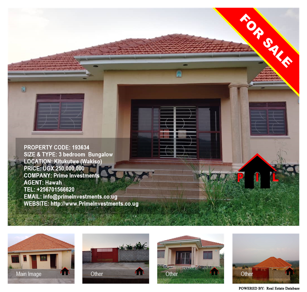 3 bedroom Bungalow  for sale in Kitukutwe Wakiso Uganda, code: 193634