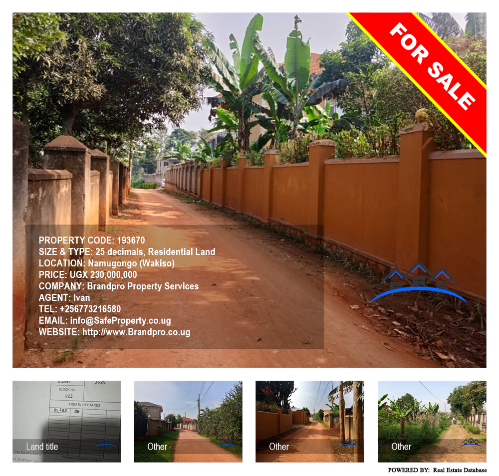 Residential Land  for sale in Namugongo Wakiso Uganda, code: 193670