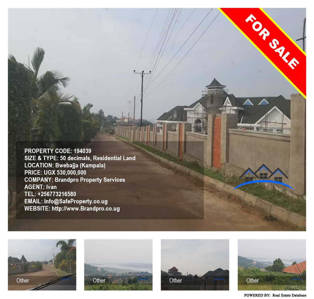 Residential Land  for sale in Bwebajja Kampala Uganda, code: 194039