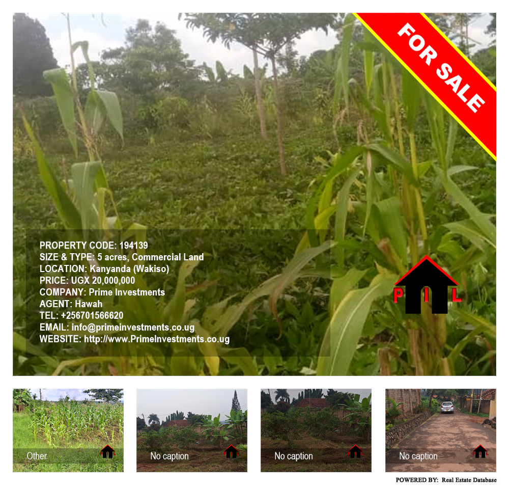 Commercial Land  for sale in Kanyanda Wakiso Uganda, code: 194139