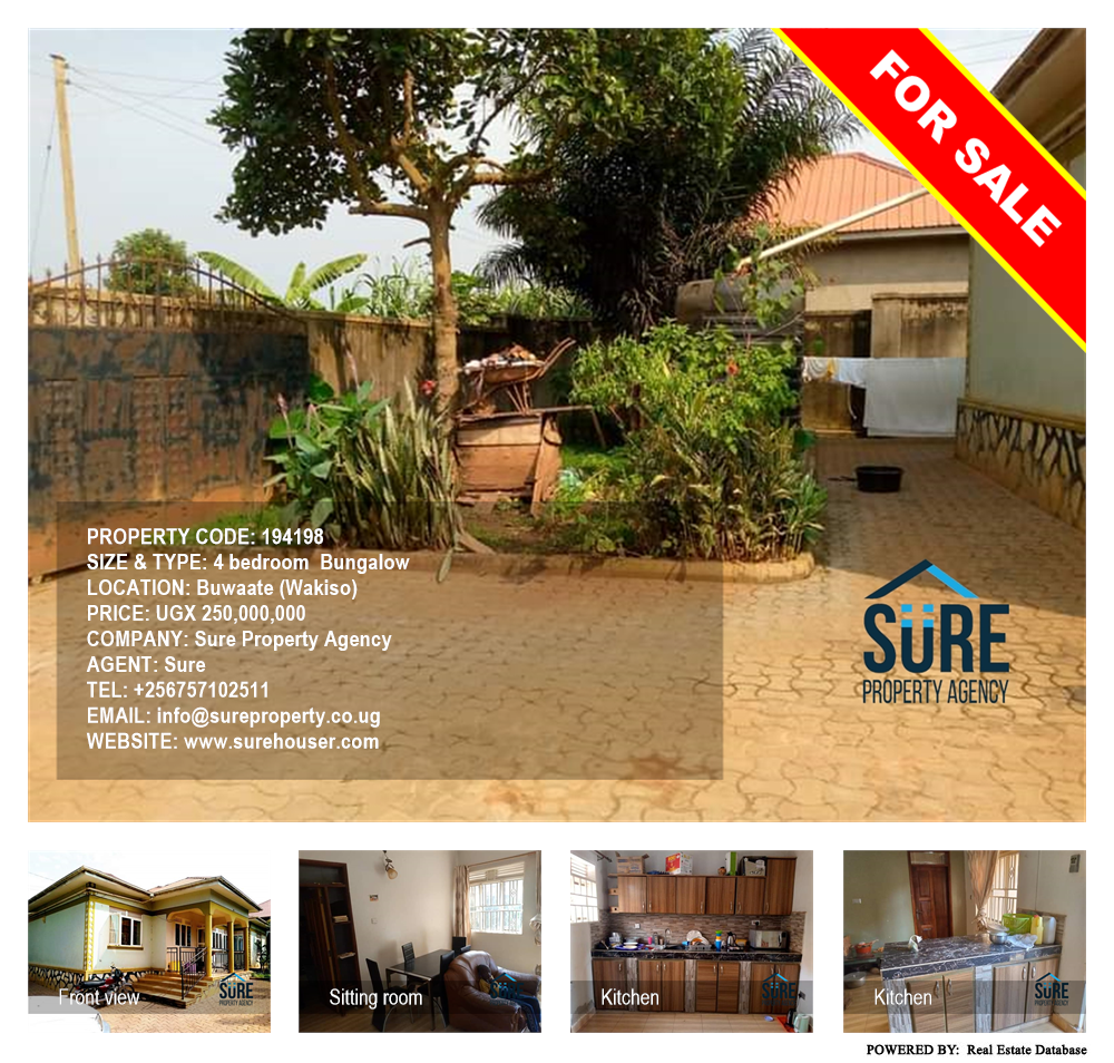 4 bedroom Bungalow  for sale in Buwaate Wakiso Uganda, code: 194198