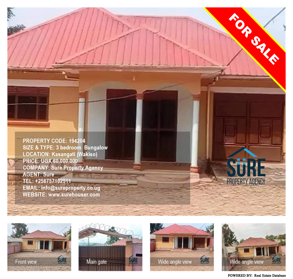 3 bedroom Bungalow  for sale in Kasangati Wakiso Uganda, code: 194204