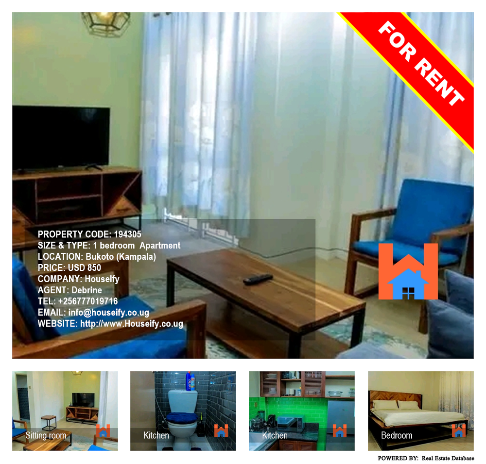 1 bedroom Apartment  for rent in Bukoto Kampala Uganda, code: 194305