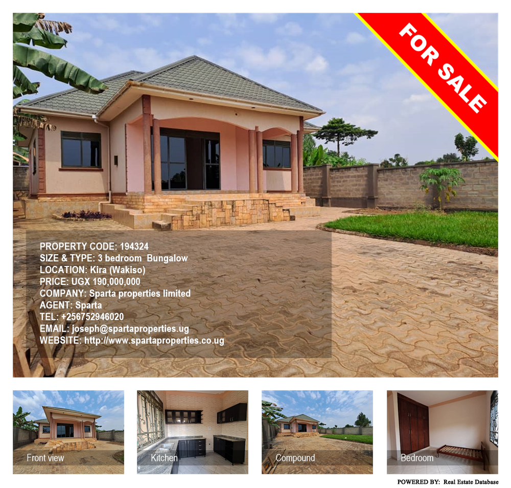 3 bedroom Bungalow  for sale in Kira Wakiso Uganda, code: 194324