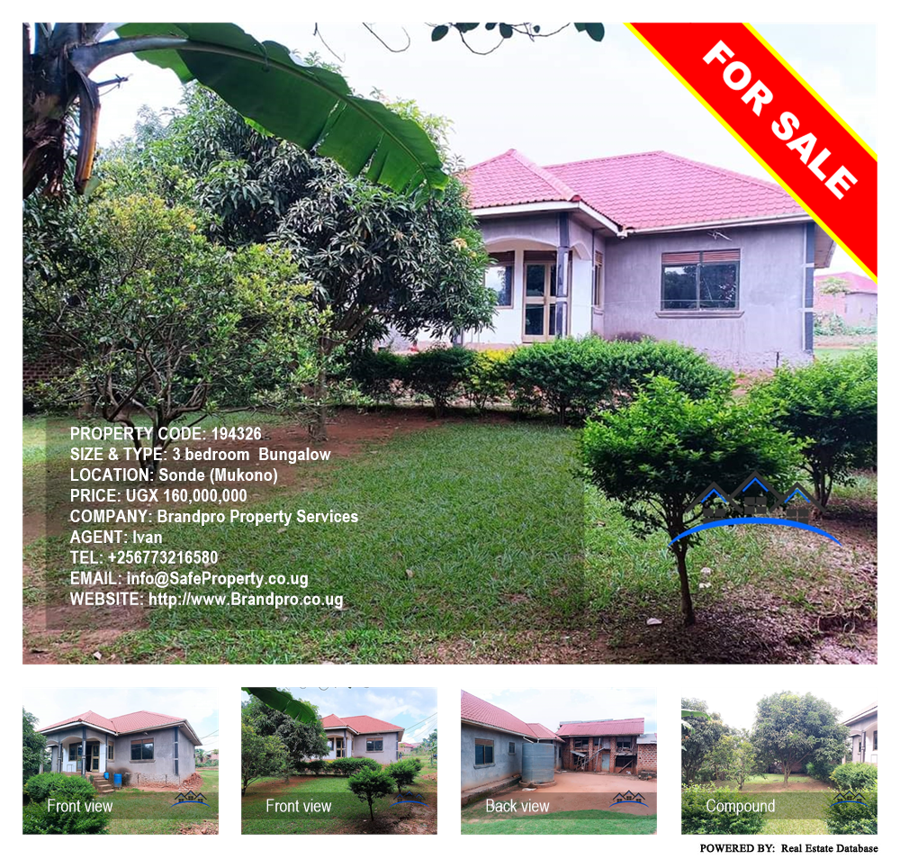 3 bedroom Bungalow  for sale in Sonde Mukono Uganda, code: 194326