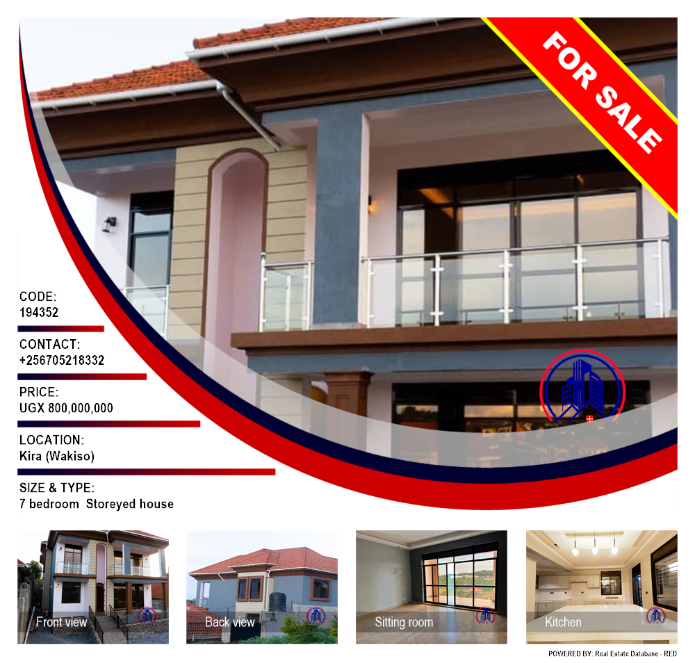 7 bedroom Storeyed house  for sale in Kira Wakiso Uganda, code: 194352