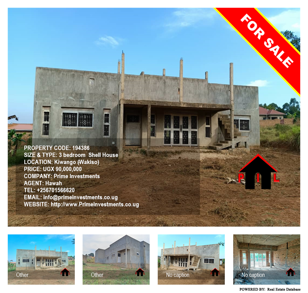 3 bedroom Shell House  for sale in Kiwango Wakiso Uganda, code: 194386