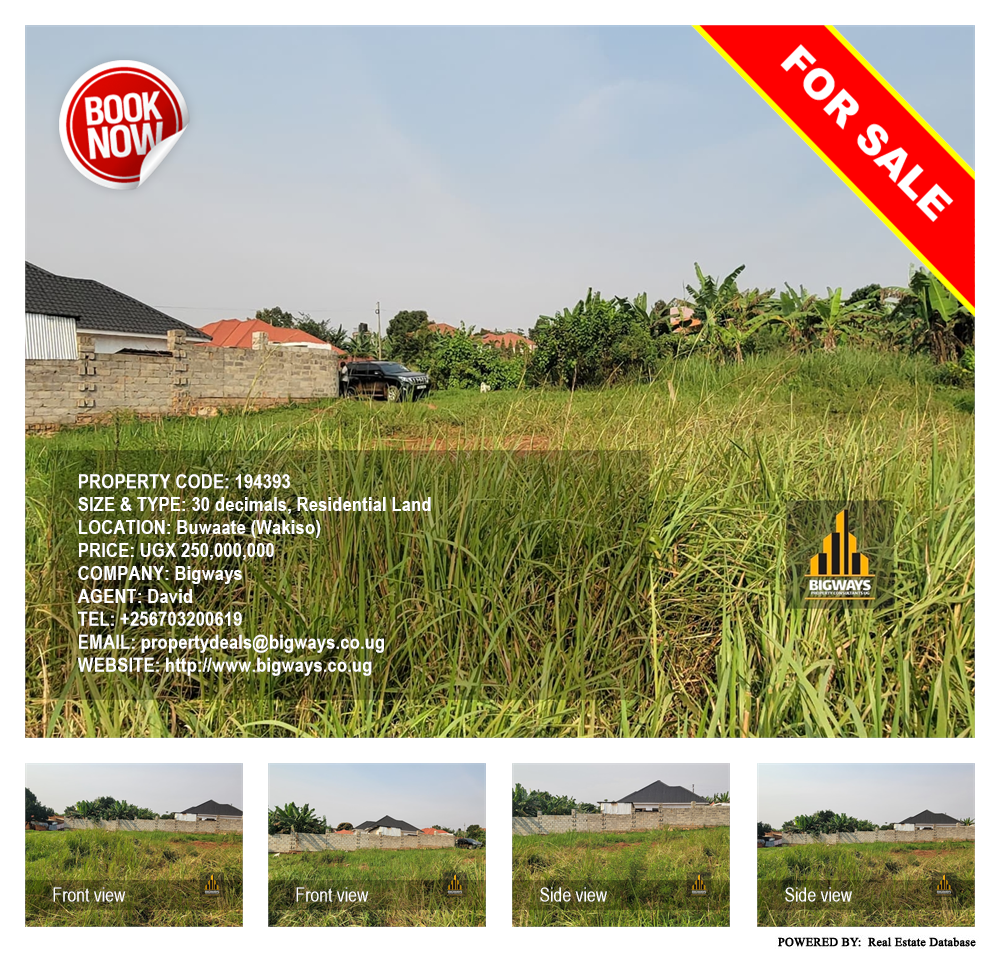 Residential Land  for sale in Buwaate Wakiso Uganda, code: 194393