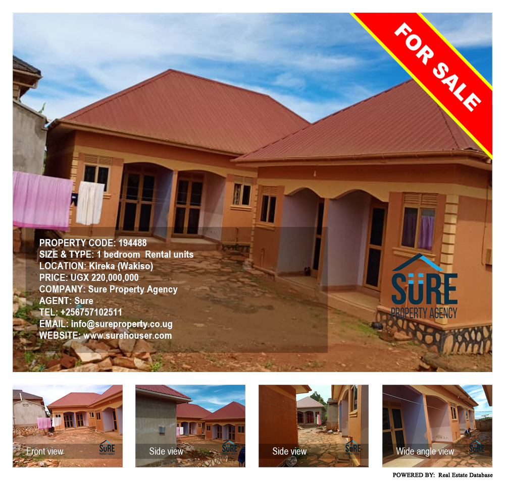 1 bedroom Rental units  for sale in Kireka Wakiso Uganda, code: 194488