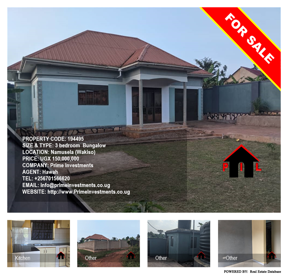 3 bedroom Bungalow  for sale in Namusela Wakiso Uganda, code: 194495