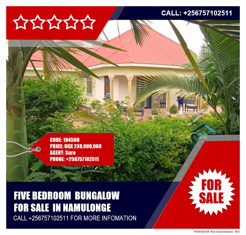 5 bedroom Bungalow  for sale in Namulonge Wakiso Uganda, code: 194568