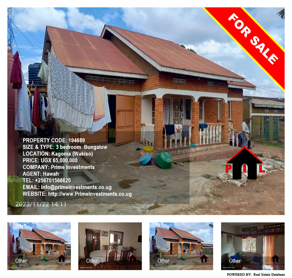 3 bedroom Bungalow  for sale in Kagoma Wakiso Uganda, code: 194689