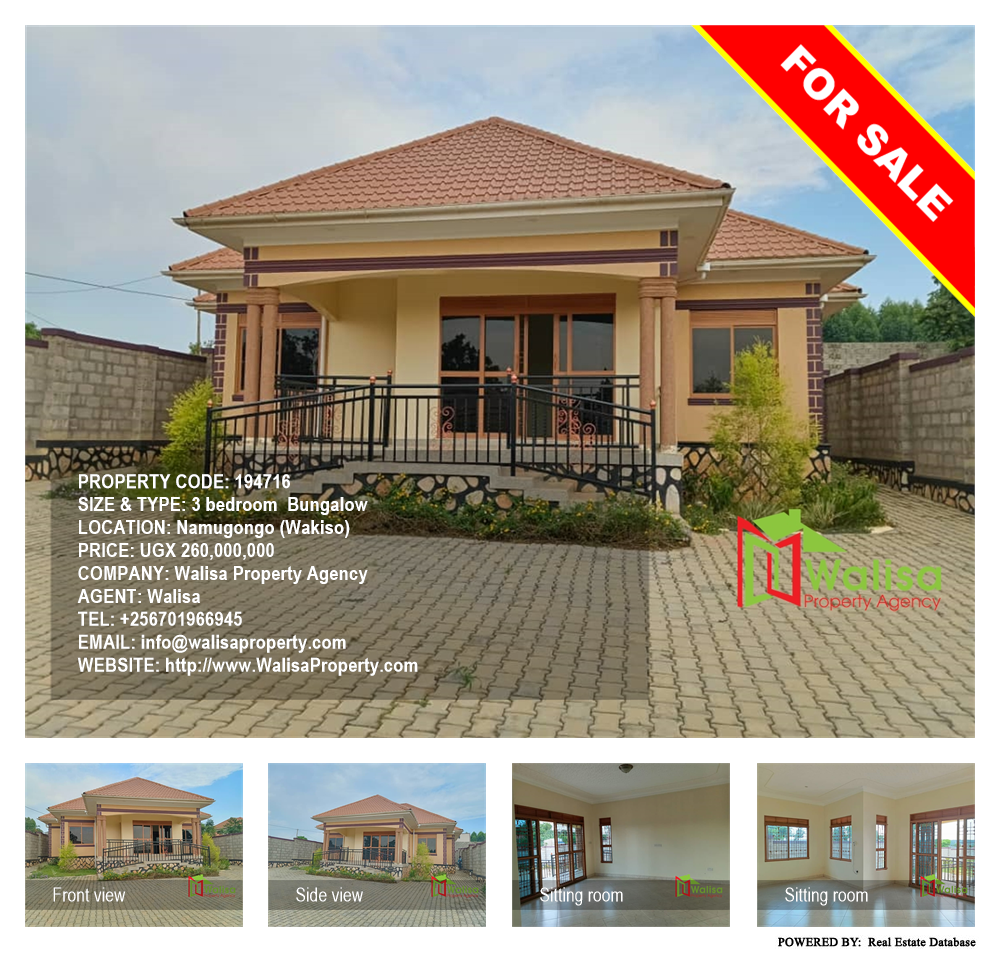 3 bedroom Bungalow  for sale in Namugongo Wakiso Uganda, code: 194716