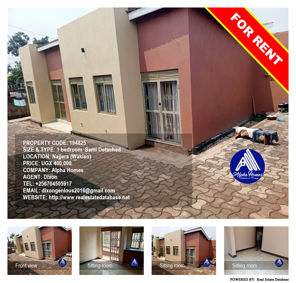 1 bedroom Semi Detached  for rent in Najjera Wakiso Uganda, code: 194825