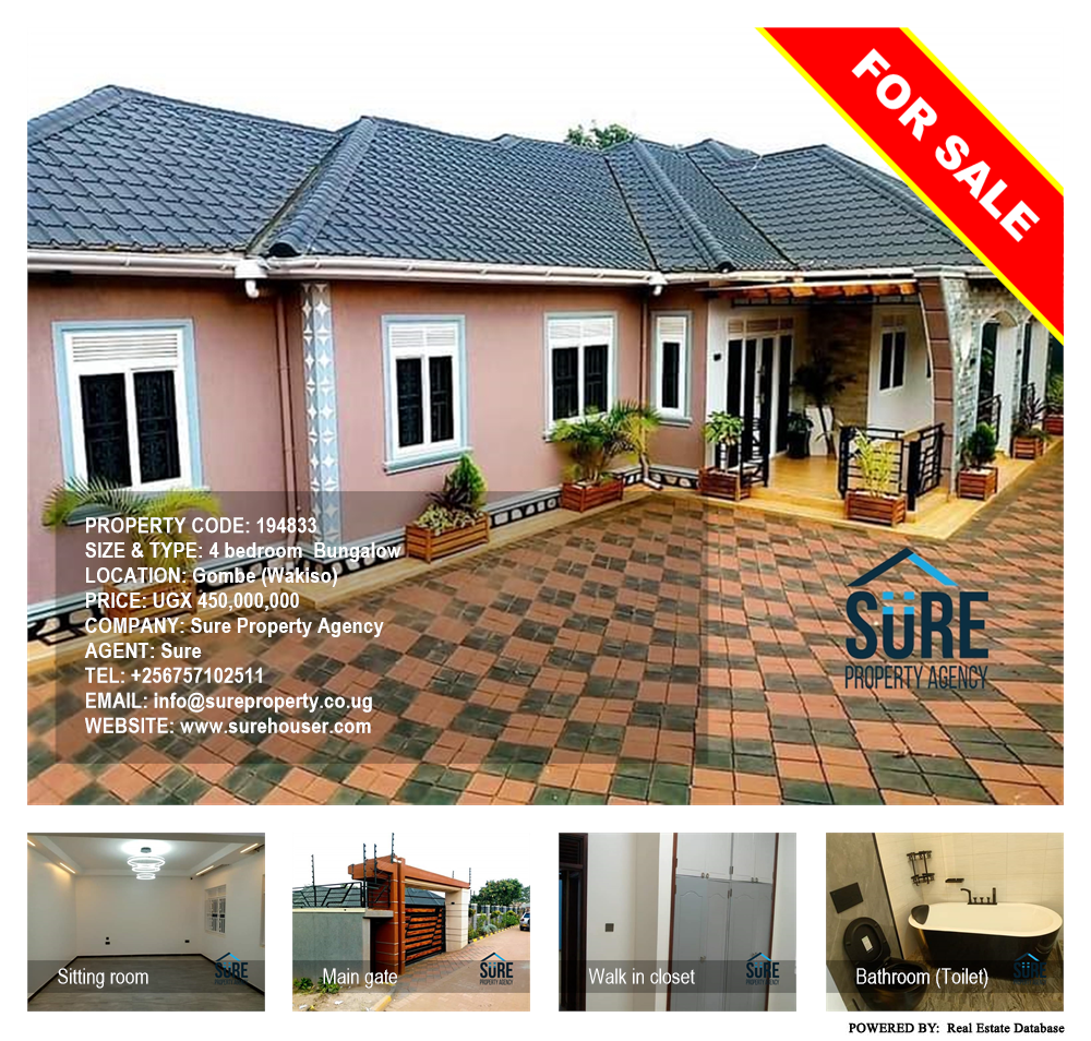 4 bedroom Bungalow  for sale in Gombe Wakiso Uganda, code: 194833