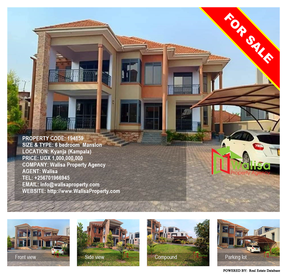 6 bedroom Mansion  for sale in Kyanja Kampala Uganda, code: 194859