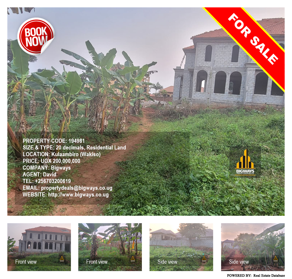 Residential Land  for sale in Kulambilo Wakiso Uganda, code: 194981