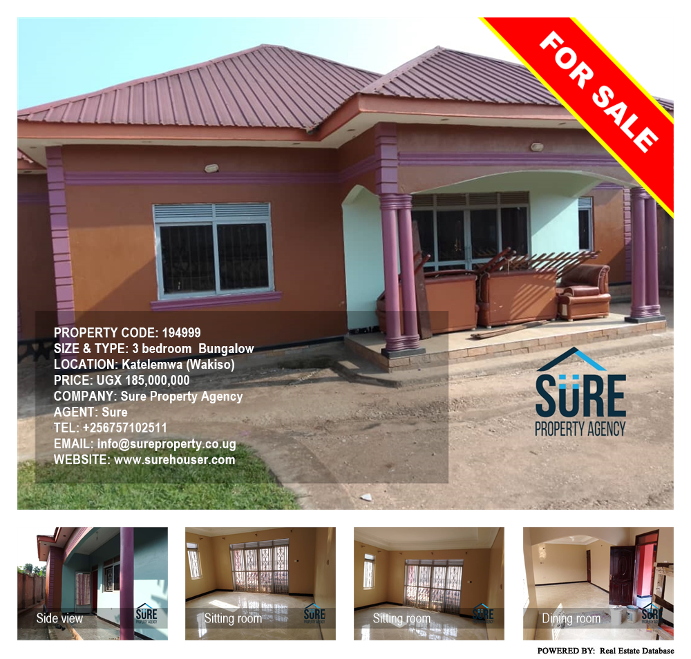 3 bedroom Bungalow  for sale in Katalemwa Wakiso Uganda, code: 194999