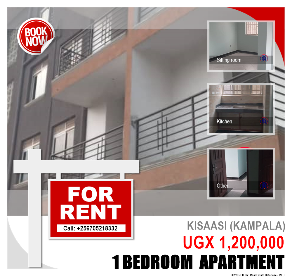 1 bedroom Apartment  for rent in Kisaasi Kampala Uganda, code: 195032