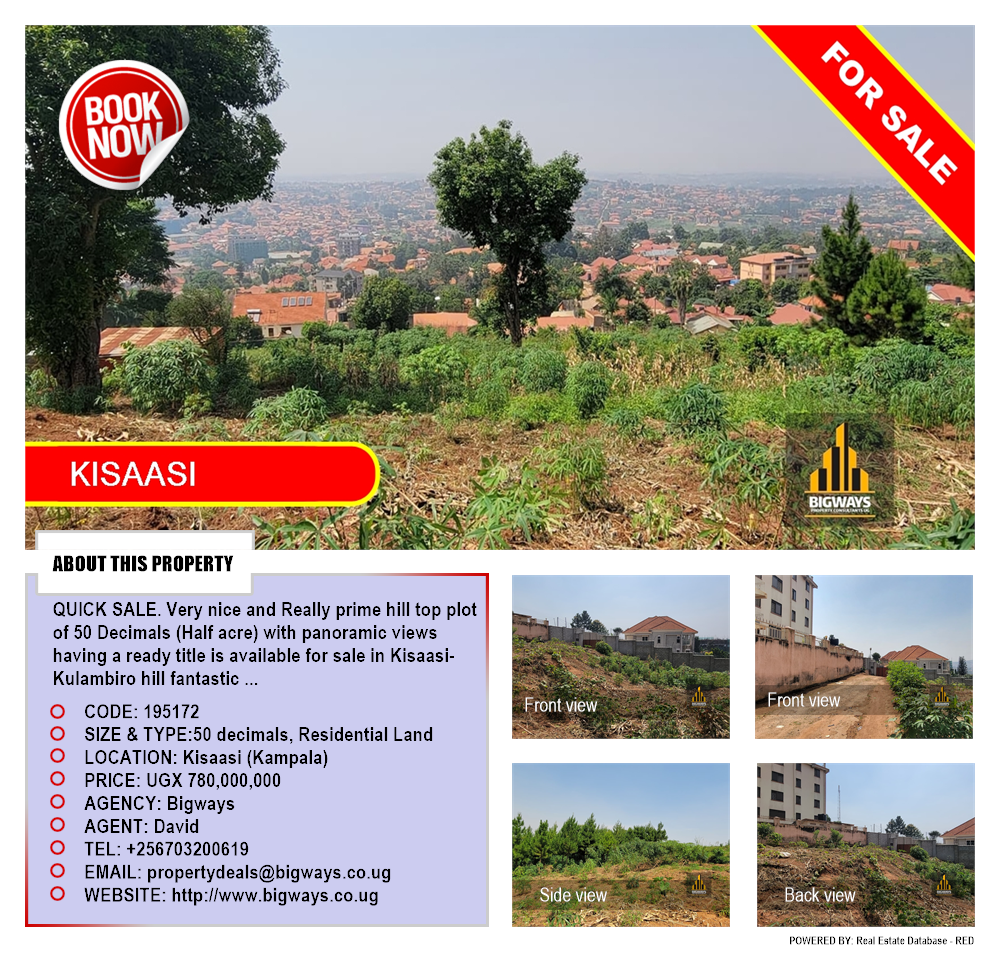 Residential Land  for sale in Kisaasi Kampala Uganda, code: 195172