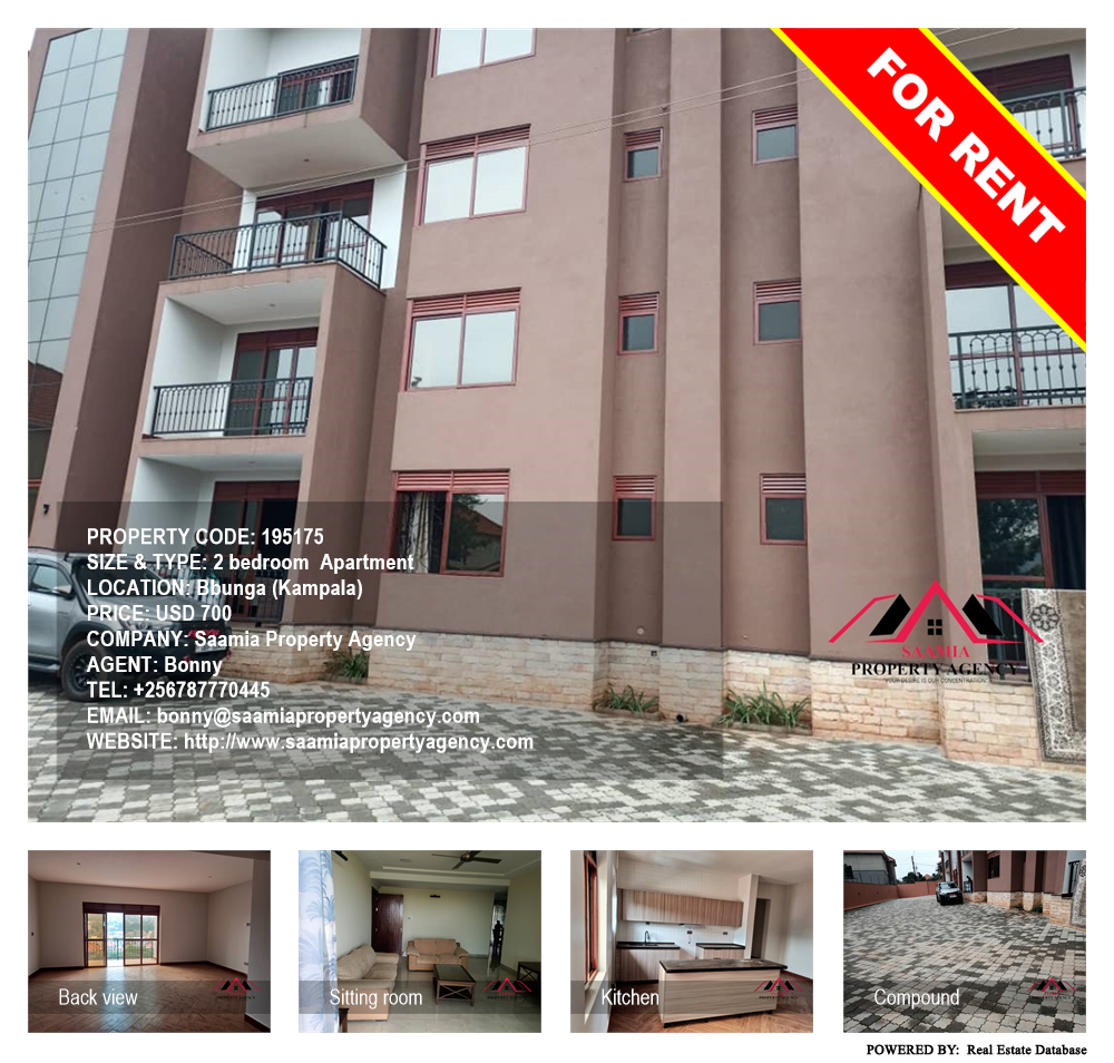 2 bedroom Apartment  for rent in Bbunga Kampala Uganda, code: 195175