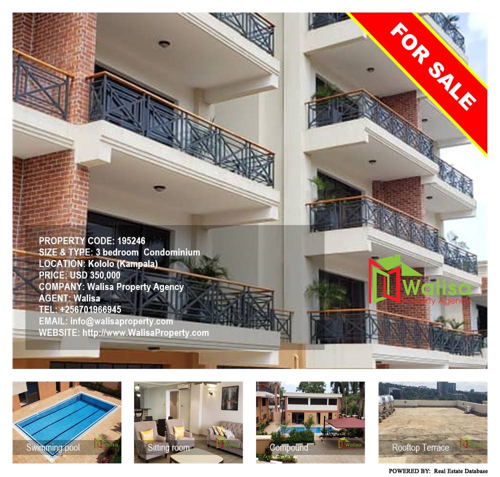 3 bedroom Condominium  for sale in Kololo Kampala Uganda, code: 195246