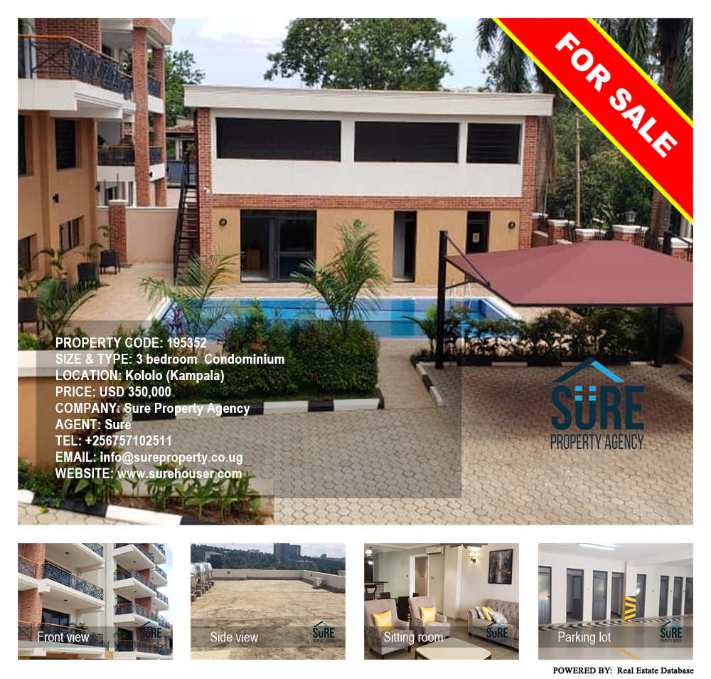 3 bedroom Condominium  for sale in Kololo Kampala Uganda, code: 195352