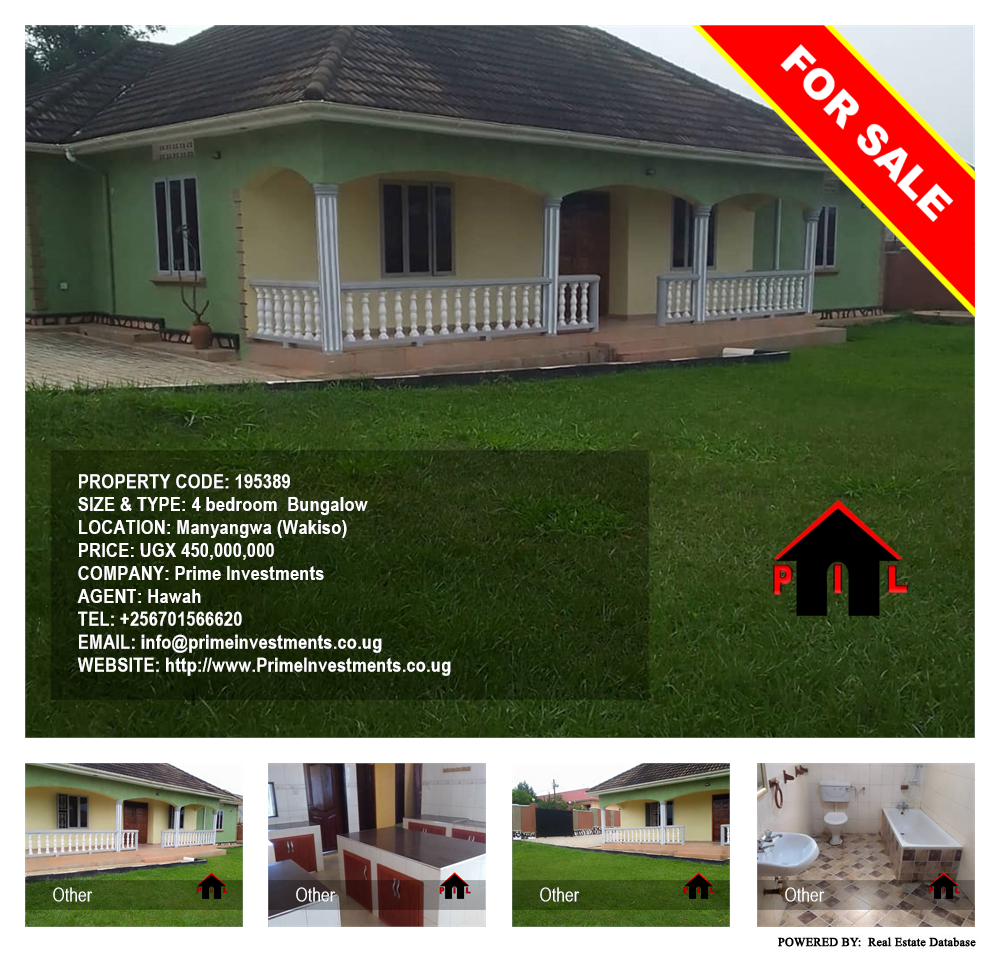 4 bedroom Bungalow  for sale in Manyangwa Wakiso Uganda, code: 195389