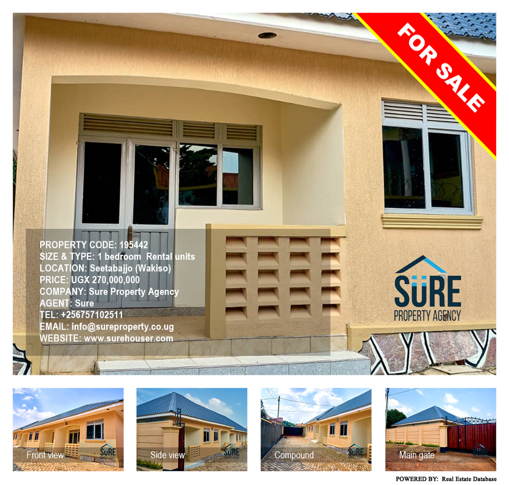 1 bedroom Rental units  for sale in Bajjo Wakiso Uganda, code: 195442