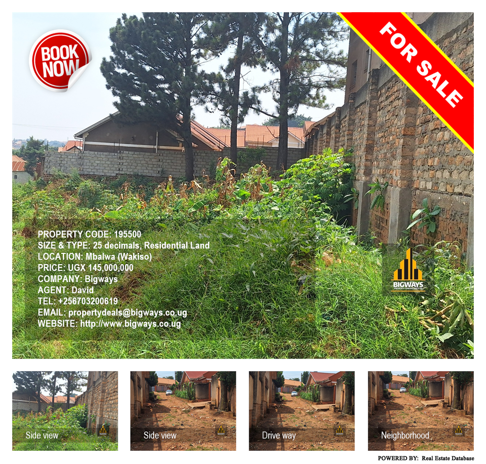 Residential Land  for sale in Mbalwa Wakiso Uganda, code: 195500