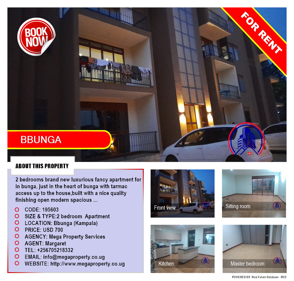 2 bedroom Apartment  for rent in Bbunga Kampala Uganda, code: 195603