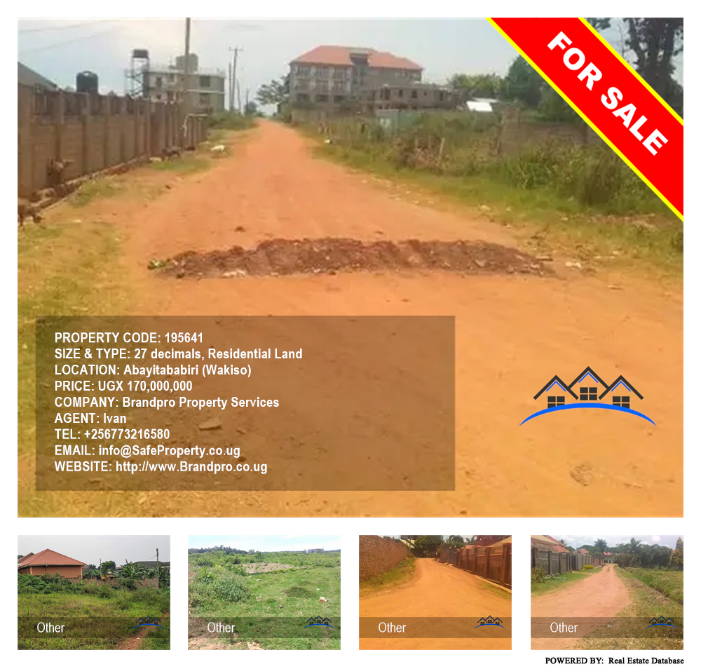 Residential Land  for sale in AbayitaAbabiri Wakiso Uganda, code: 195641