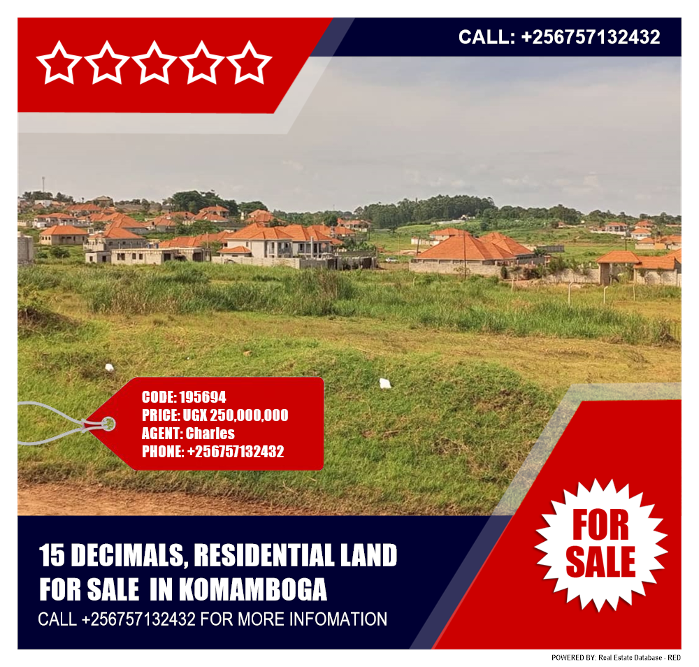 Residential Land  for sale in Komamboga Kampala Uganda, code: 195694