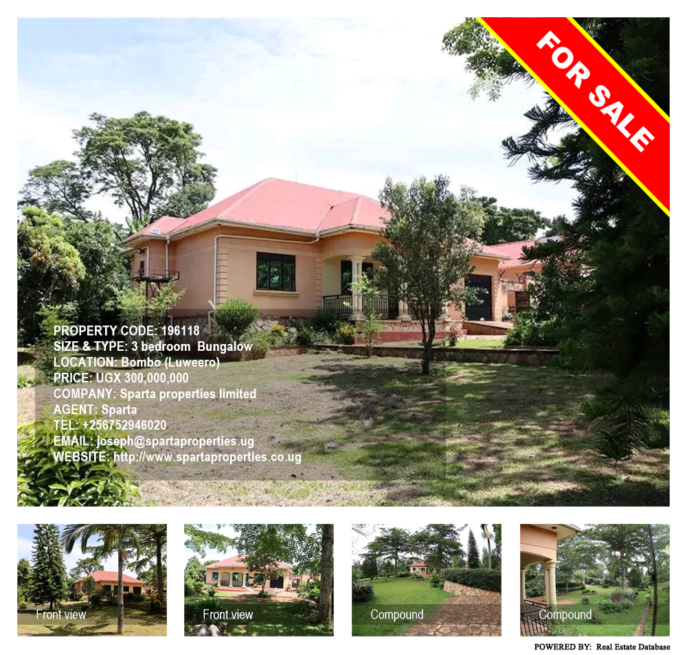 3 bedroom Bungalow  for sale in Bombo Luweero Uganda, code: 196118