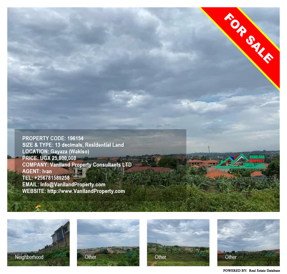 Residential Land  for sale in Gayaza Wakiso Uganda, code: 196154