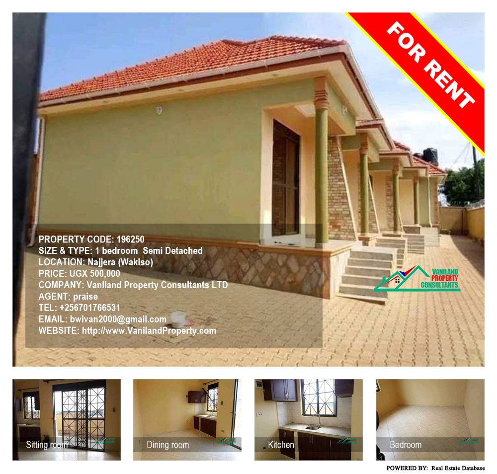 1 bedroom Semi Detached  for rent in Najjera Wakiso Uganda, code: 196250