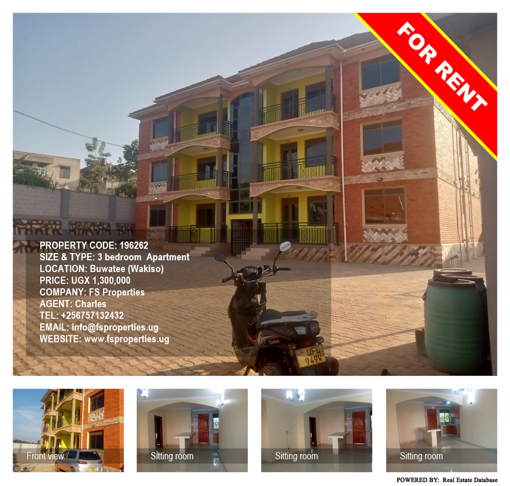 3 bedroom Apartment  for rent in Buwaate Wakiso Uganda, code: 196262