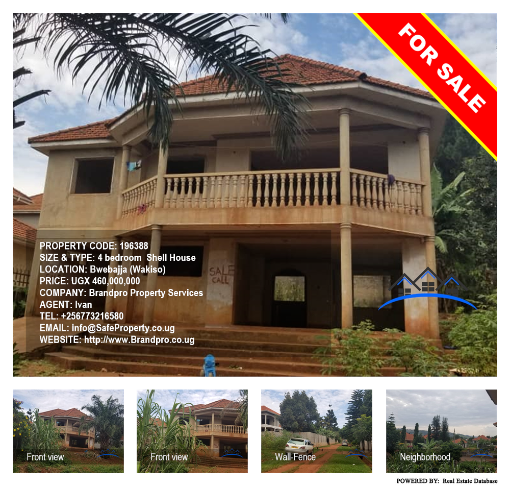 4 bedroom Shell House  for sale in Bwebajja Wakiso Uganda, code: 196388