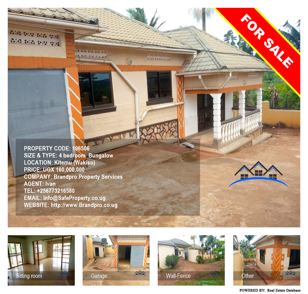 4 bedroom Bungalow  for sale in Kitemu Wakiso Uganda, code: 196506