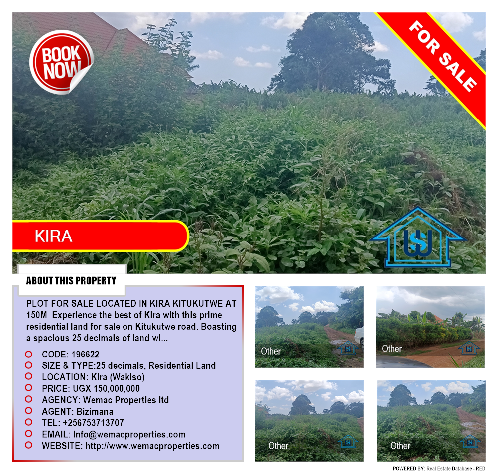 Residential Land  for sale in Kira Wakiso Uganda, code: 196622