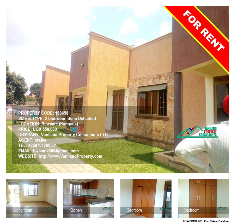 2 bedroom Semi Detached  for rent in Buwaate Kampala Uganda, code: 196658