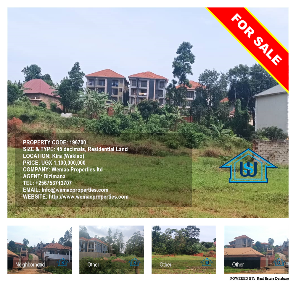 Residential Land  for sale in Kira Wakiso Uganda, code: 196700