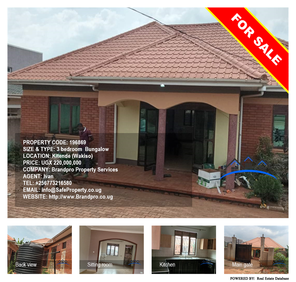 3 bedroom Bungalow  for sale in Kitende Wakiso Uganda, code: 196869